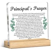 Christian Principal Gifts for Women Men, Thank You Gift for School Principal Prayer Acrylic Desk Plaque Sign School Office Desk Decor