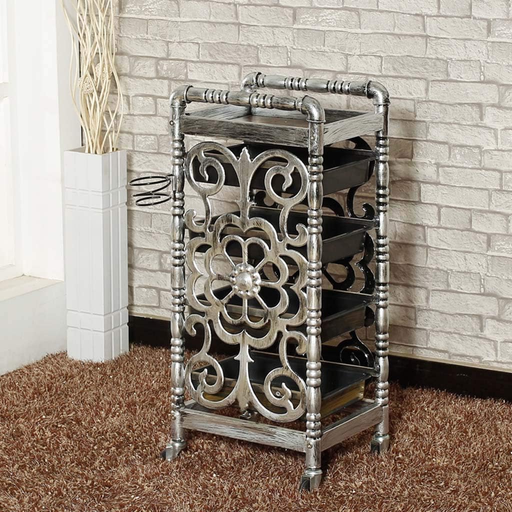 LFC Rolling Cart Beauty Salon Trolley with 4 Drawers One Metal Holder, Rolling Wheels for Stylist Hairdresser, SPA Furniture Hair Styling Station Coloring Storage Cart: Home & Kitchen
