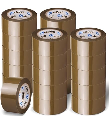 24 Rollos De 66M De Cinta Adhesiva Marrón De Desenrollamiento