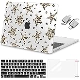 MOSISO Compatible with MacBook Air 13 inch Case 2026 2025 2024 2023 2022 M4 A3240 M3 A3113 M2 A2681, Plastic Hard Case&Keyboard Cover&Screen Film&Type C for MacBook Air 13.6 inch Case,Leopard Starfish
