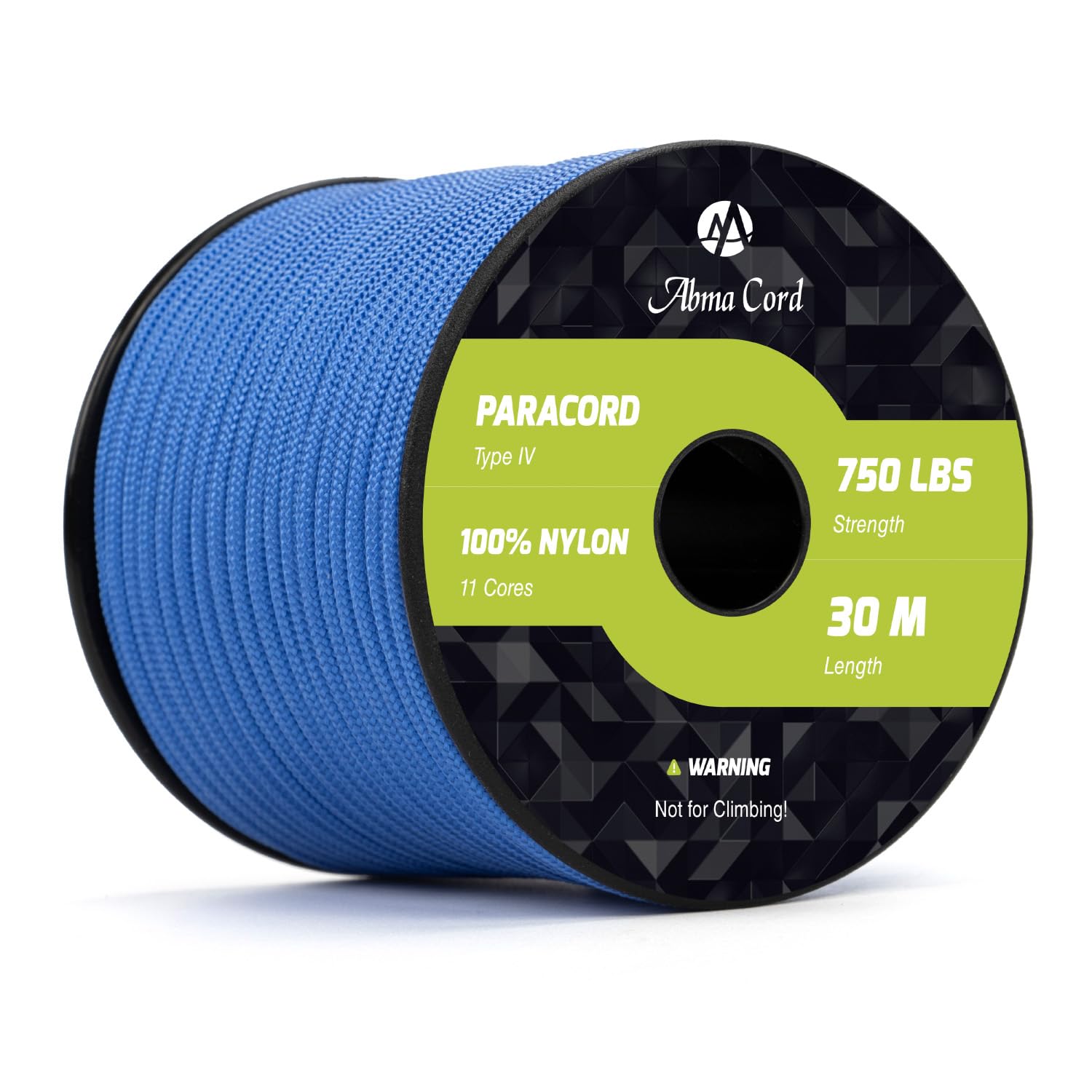 Abma Cord 4mm Paracord 750lb 30M 100% Nylon Rope 11 Strands Type IV Military Grade Parachute Cord for DIY, Camping, Survival, Outdoor - Max. 340kg - Dark Blue