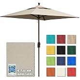 EliteShade USA 10-Year-Non-Fading 6x6Ft Square Market Patio Umbrella, UPF 50+ UV Protection Performance Sun Umbrella, Heavy Duty Commercial Grade Outdoor Table Umbrella with Crank, Windproof Vented Top for Garden, Pool, Deck and Outdoor Playsets, Antique Beige