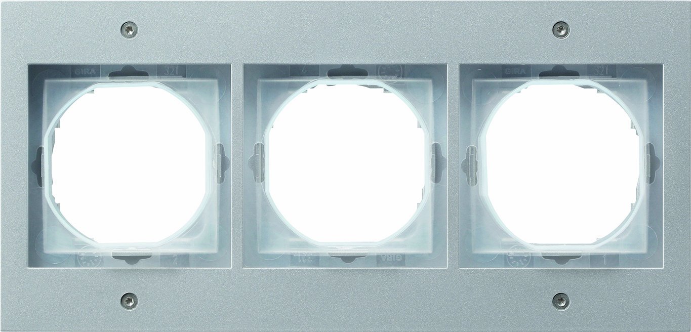 GIRA 021365 Covering Frame 3-Hole for Gira TX 44 (WG UP) Aluminium