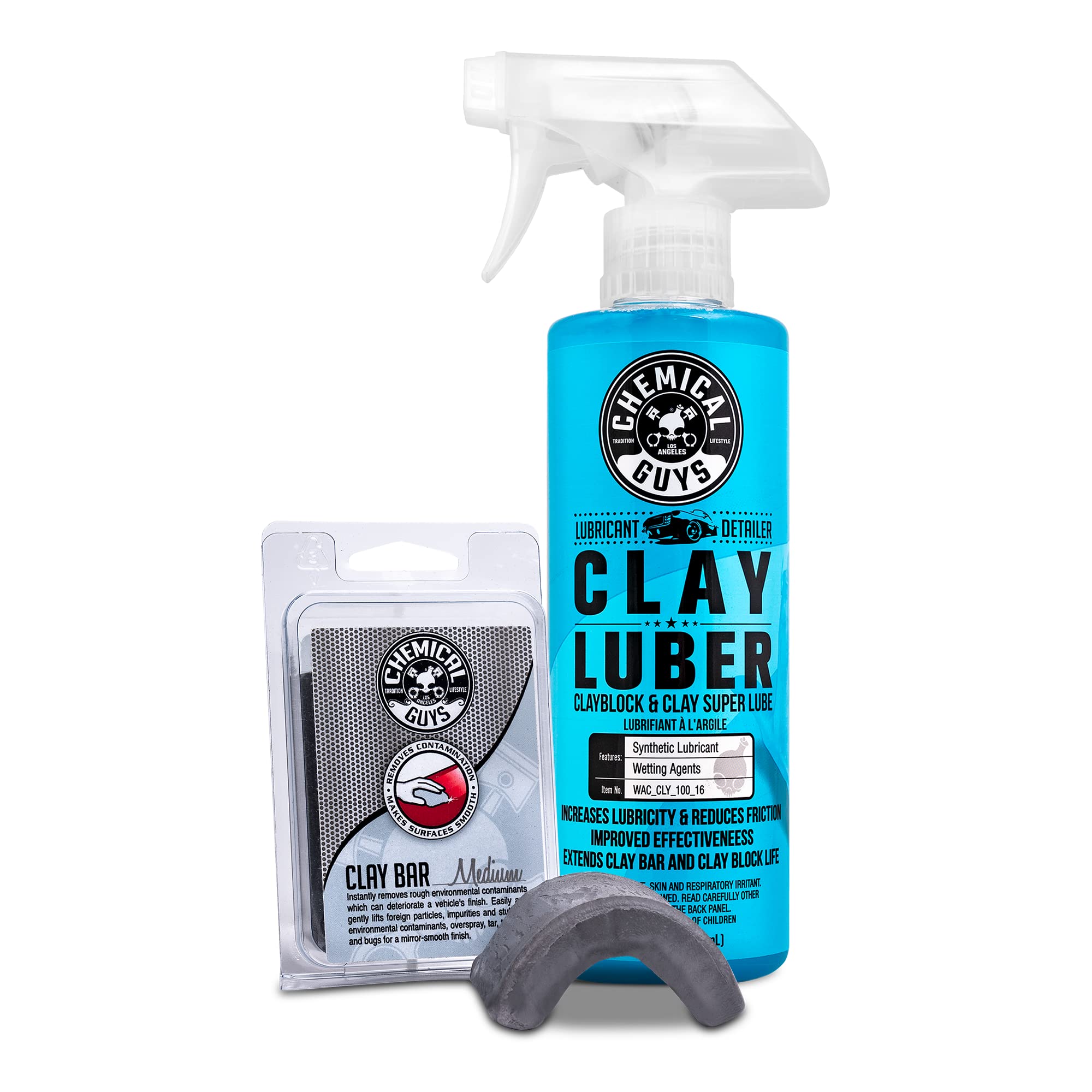 Photo 1 of ***MISSING PARTS*** Chemical Guys Clay Bar Kit, Medium Duty with Luber Synthetic Lubricant – Removes Embedded Dirt, Restores Smooth Paint, Preps for Wax and Sealant - Safe for Cars, Trucks, SUVs, 16 oz, 2 Items