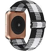 Adjustable Elastic Watch Band Compatible with Apple Watch 38mm 40mm 41mm, Nylon Stretchy Solo Loop Bracelet Women Replacement for iWatch Bands Series SE/9/8/7/6/5/4/3/2/1