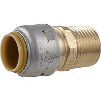 SharkBite Max 1/2 Inch MNPT Adapter, Push to Connect Brass Plumbing Fitting, PEX Pipe, Copper, CPVC, PE-RT, HDPE, UR120A