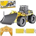 RC Truck Remote Control Snow Plow 1/18 RC Front Loader Tractor 2.4Ghz RC Construction Vehicles RC Dozer Toys for Boys Adults, 6 Channel Bulldozer Cars with Light & Sound for Kids