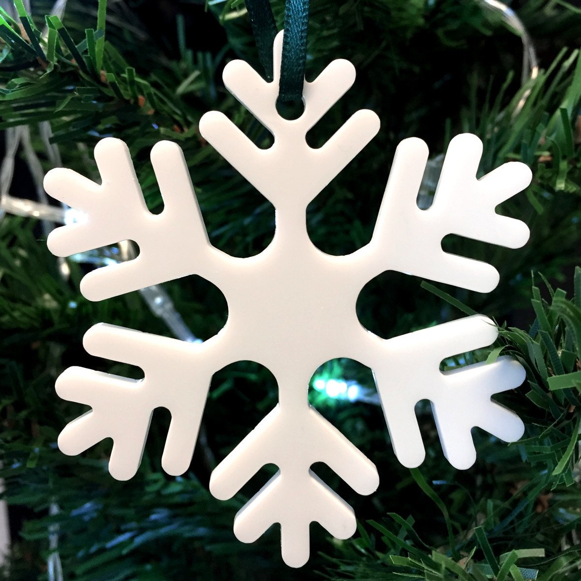 Super Cool Creations Snowflake Ice White Christmas Tree Decorations - Pack of 10