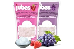 Jubes Grape Nata De Coco Jelly Cubes (12.7 oz, 3 of each Flavor) - Grape Coconut Jelly Cubes for Sago - Coconut Gel in Syrup Toppings for Fruit Tea, Boba, Bubble Tea, Drinks, Desserts Yogurt, Ice Cream, Beverage