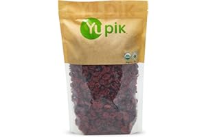 Yupik Organic Cranberries, 1 kg, Non-GMO, Gluten-Free, Kosher, Vegan, Sweetened Dried Fruits, Fruity & Tart, Plump & Chewy, S