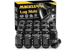 MIKKUPPA M12x1.5 Lug Nuts - Replacement for 2006-2020 Fusion, 2000-2019 Focus, 2001-2023 Escape Aftermarket Wheel - 20pcs Black Closed End Lug Nuts