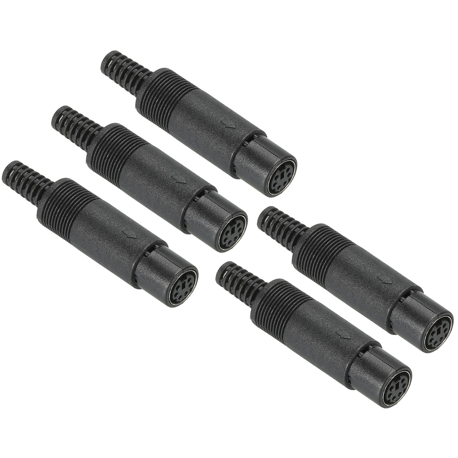 PATIKIL S-Video DIN Mini Female Socket 6 Pin Signal Transmission for TV, DVD Player Pack of 5