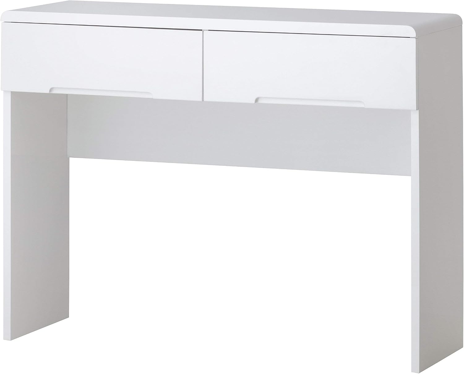 Julian Bowen Manhattan Dressing Table With 2 Drawers - High Gloss White Tables, Height: 77, Width: 100, Depth: 35cm - Image 5