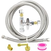 TTFLEX 10FT Dishwasher Installation Kit with 3/8" Comp Tee Stop Valve, Hose | with 10FT Dishwasher Water Supply Line, Brass Adapter, Braided Stainless Steel, Lead-Free, NSF-61, CUPC Listed, Complete Kit