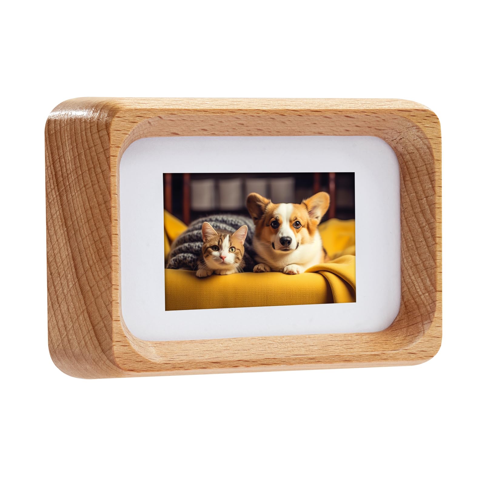 Kattepote 54×86mm Mini Instant Photo Frames, with Mat for 5x3cm, Handcrafted Natural Beech Wood, Small Picture Frame for Instax Mini Instant Camera Film (86 mm x 54 mm) — image 1