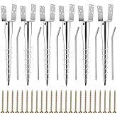 Hicarer 6 Set No Dig Ground Anchor U Model Screw Post Stake Fence Spike, Fits Standard 4 x 4'' Post (4.6 x 4.6 Inch Actual), for Mailbox and Fence (Silver)