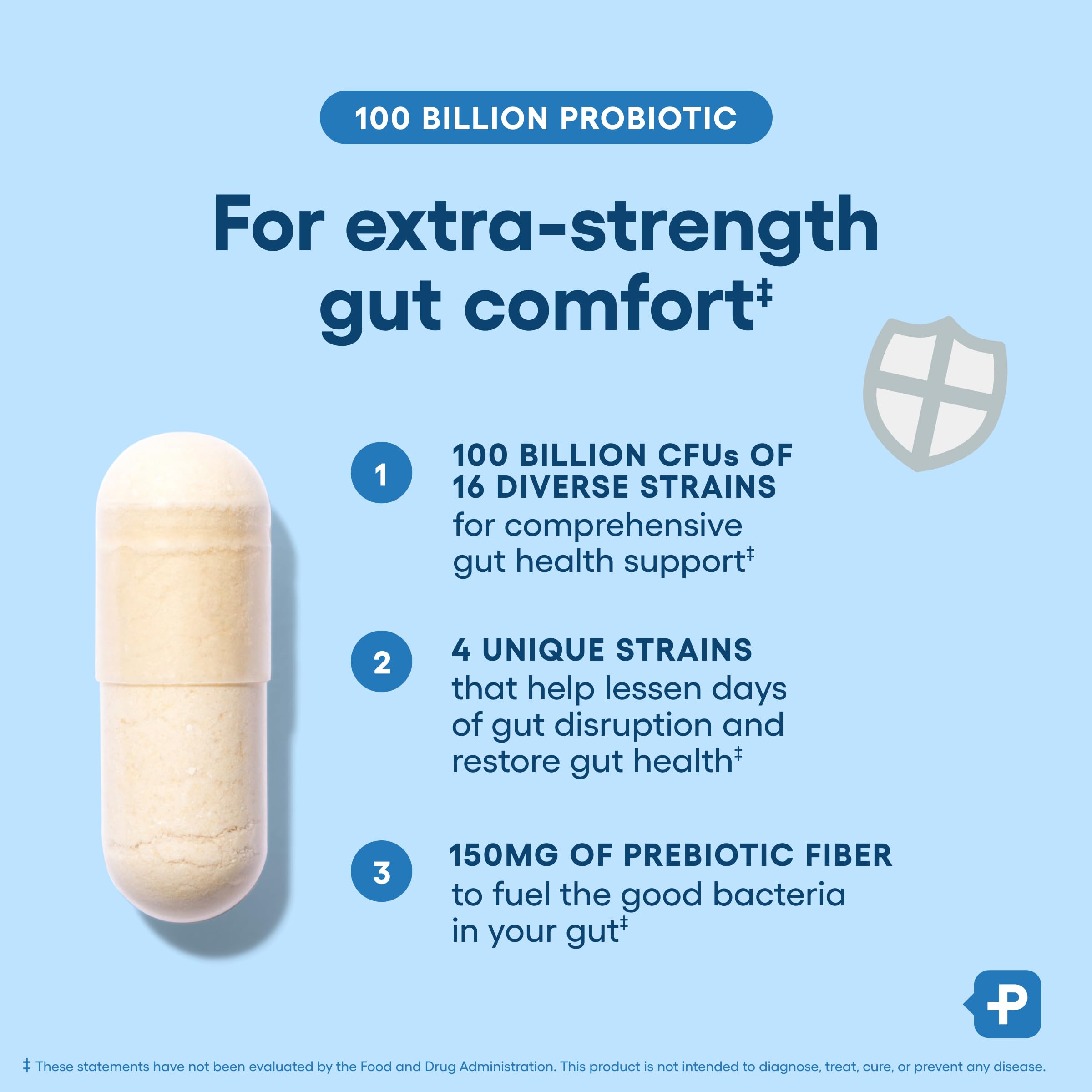 Physician's CHOICE 100 Billion Advanced Probiotic - 16 Strains + Organic Prebiotics - Digestive & Gut Health - Supports Occasional Constipation, Diarrhea, Gas & Bloating - Probiotics for Women & Men