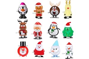 12PCS Christmas Wind Up Toys for Kids & Adult Santas Christmas Tree Deer and Snowmen Wind up Stocking Stuffers Christmas Part