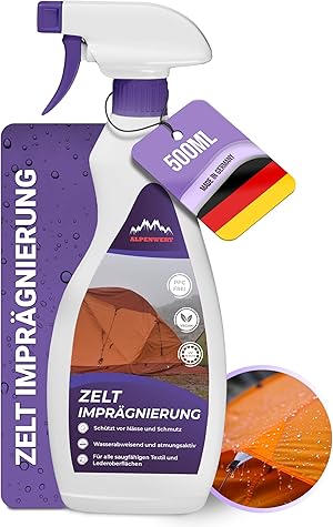 Alpenwert Zelt & Pavillion Imprägnierspray [LANGZEIT-ABPERL-Schutz] Made in Germany Imprägnierung für Zelte, Markisen, Sonnenschirm UVM.