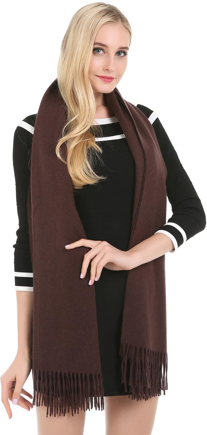 Cashmere Wrap Shawl Stole For Women Winter Extra Large 79 X 28 Men Solid Lambswool Pashmina Scarf With Gift Box 8 Coffee At Amazon Women S Clothing Store