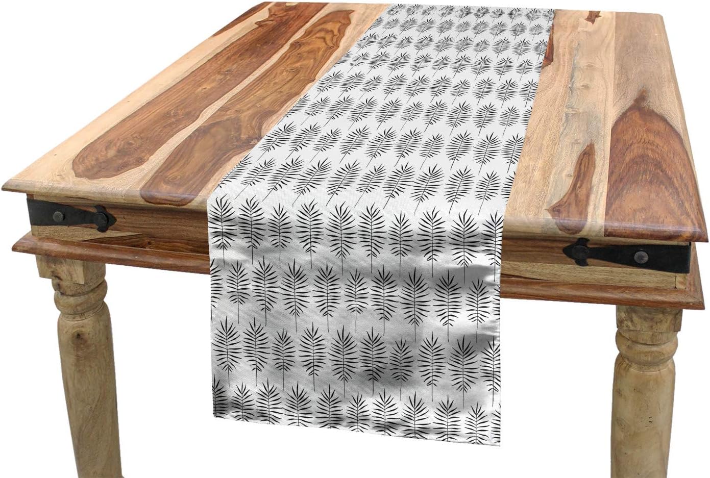 Amazon Com Lunarable Black And White Table Runner Tropical