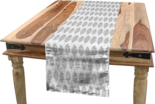 Amazon Com Lunarable Black And White Table Runner Tropical