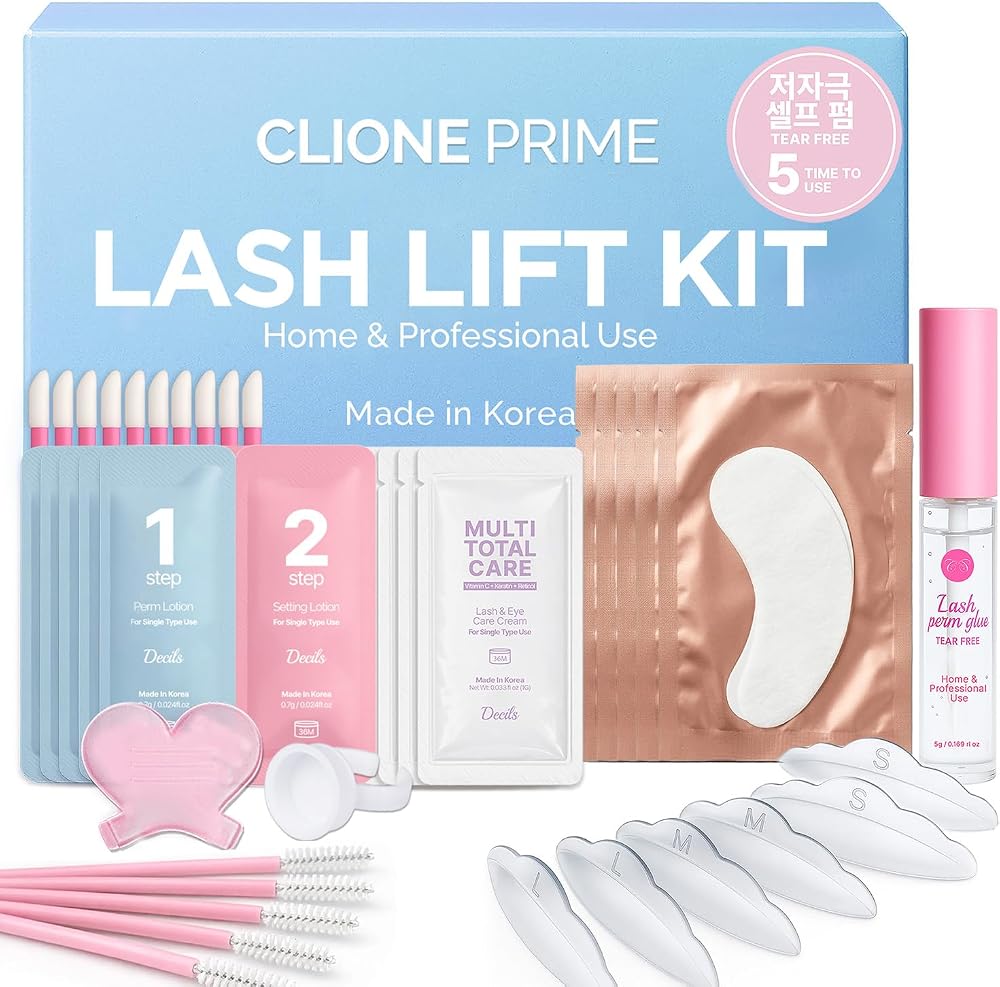Korean Lash Lift Kit - 5 Sets At Home Eyelash Perm Kit with Upgraded Glue, Eyelash Lift, DIY Lash Perm Easy for Beginner & Pr