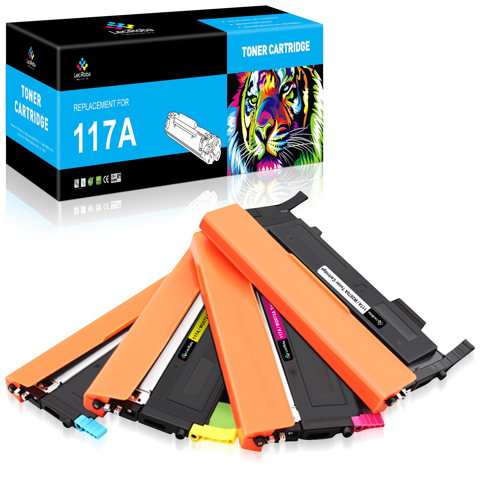 LeciRoba 117A for HP W2070A W2071A W2072A W2073A Toner Cartridges for HP Color Laser 150nw 150a Printer ,Color Laser MFP 179fnw MFP 179fwg 178nwg MFP 178nw Printers (4-Pack )