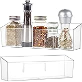 2 Pack Spice Rack, Spice Organization for Cabinet, Storage Organizer Bins, Clear Plastic Seasoning Jars Rack Condiment Bottles Shelf Makeup Organizer for Kitchen Cabinet Doors Pantry RV Organization