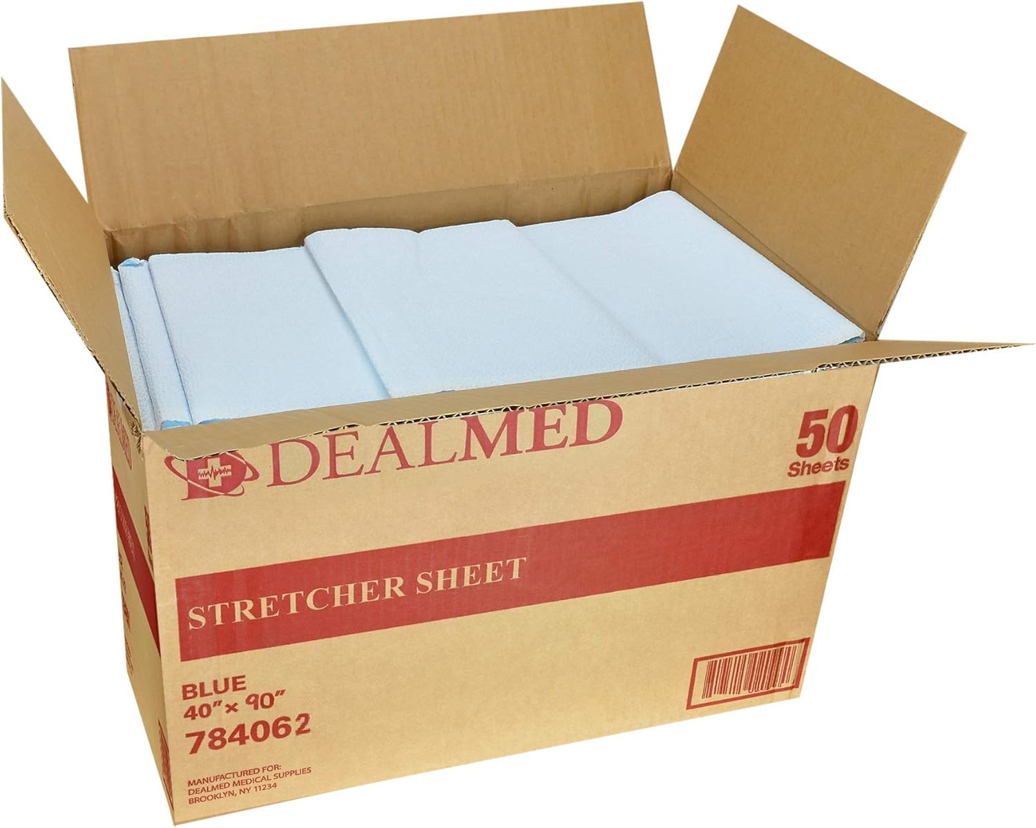 Dealmed Tissue/Poly Stretcher Sheet, 40" x 90", Blue, 50 Count: Kitchen & Dining