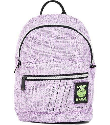 DIME BAGS Mini Backpack, Compact Lightweight Everyday Travel Bag with 7 Pockets, Durable Hempster Material, Adjustable Straps & Top Handle, Water Bottle Holders & Interchangeable Patch (Sky)