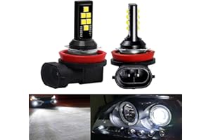 SOCAL-LED LIGHTING 2x H11 H8 LED Fog Light Bulb for Powersports Advanced 3030 SMD Bright Colorful Daytime Running DRL Lamp, Cool White