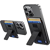 Tigowos for Magsafe Wallet,Adjustable Stand,Strongest Magnetic Wallet for iPhone 17/16/15/14/13/12 Series,7 Cards Holder,RFID Blocking,Leather Slim for iPhone Wallets,Black