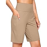 G Gradual Women's 7''/9" Bermuda Long Shorts with Pockets High Waisted Athletic Knee Length Shorts for Women Walking