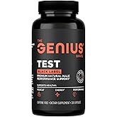 The Genius Brand Test Black Label - Testosterone Supplement for Men - Muscle Support, Energy & Performance Support - with D-Aspartic Acid, Magnesium, Korean Red Ginseng & Vitamins - 120 Capsules