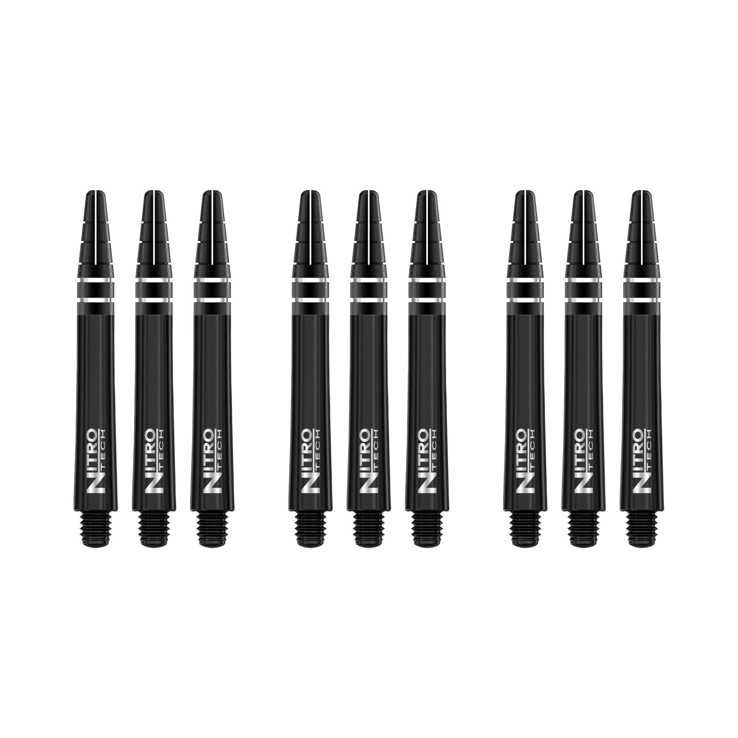 RED DRAGON Nitrotech Intermediate Stems - Solid Black - 3 sets per pack (9 Stems in total)