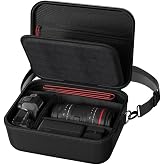 ProCase Hard Shell Digital Camera Case for Canon Rebel T7 -Black | Soft Padded Bag with 1 Shoulder Strap and 3 Adjustable Dividers for Digital Camera EOS R100/R50/DSLR/SLR/Nikon/Sony