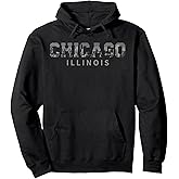 Vintage Chicago Illinois Windy City Iconic Skyline Souvenir Pullover Hoodie