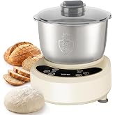 VONCI 7.3QT (7L) Electric Dough Maker With Ferment Function | Dough Mixer,Stainless Steel Bowl, Microcomputer Timing,for Bread, Pizza, Dumplings, Noodles, Homemade Dough Making