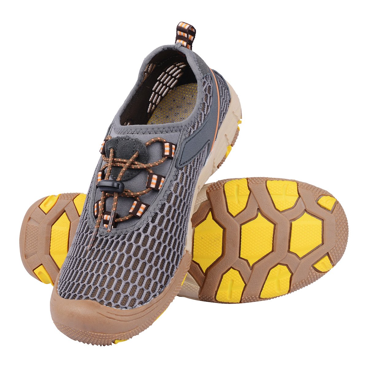 Neoyowo Mens Quick Drying Aqua Water Shoes for Hiking Beach Walking(Grey 45 EU)