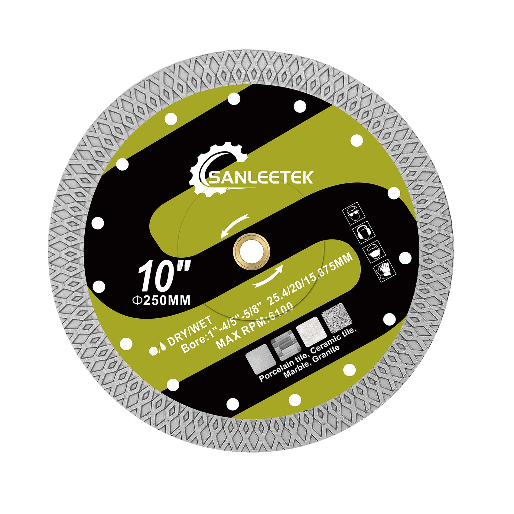 Diamond Cutting and Grinding Discs 250mm - X Mesh Disc Cutter Diamond Blade for Ceramic Tile Porcelain Marble Granite Artificial Stone SANLEETEK