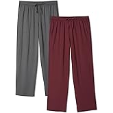 DAVID ARCHY Mens Pajama Pants, Men's Pj Sleep Pants Pajama Silky Soft Lightweight Lounge Pants with Pocket 2 Pack