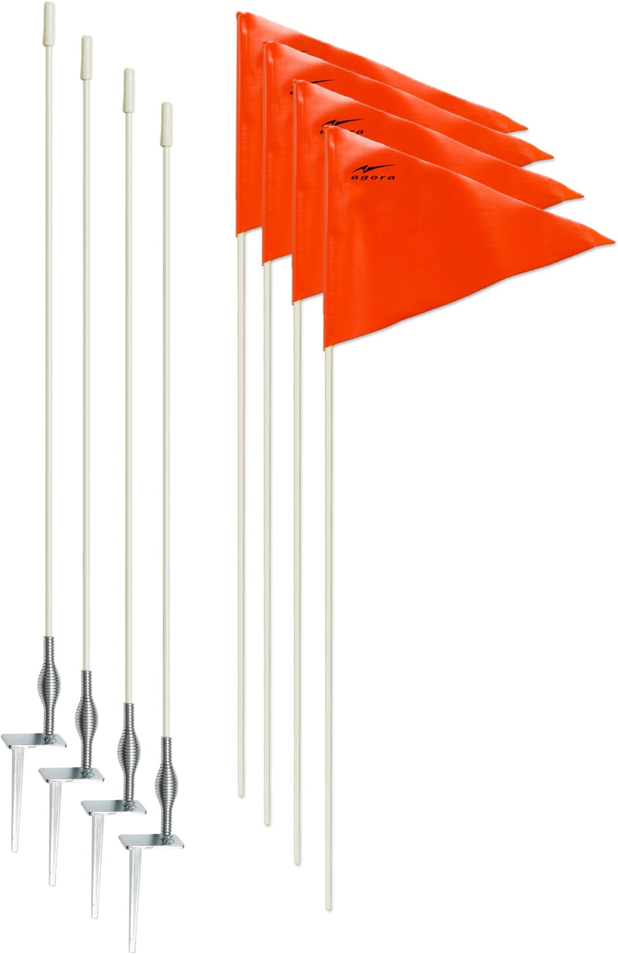 AGORA Hardground Portable Fiberglass Soccer Corner Flags - Set of 4