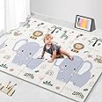 NOONKTY 79x71 Foldable Baby Play Mat for Floor, Extra Large Non-Toxic Tummy Time and Crawling Playmat, Thick Foam Play Mat for Baby, Reversible Portable Babies Floor Mats for Infant, Toddler