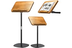 NAMON 2-in-1 Dual-Use Music Stand & Tabletop Stand, Heavy Duty Music Stand Adjustable Height & Angle, Large Solid Wood Panel with Page Paper Clip for Sheet Music, Ideal for Violin Guitar Piano Players