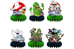 TUKLYE 6Pcs Ghostbusters Honeycomb Table Centerpiece, Ghostbusters Themed Party Supplies, Ghostbusters Birthday Party Desktop Decorations for Kids