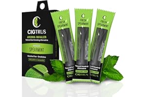 Cigtrus Quit Smoking Aid – Natural Smokeless Inhaler – Non-Electric, Nicotine-Free & Travel-Safe – Helps Reduce Cravings, Replace Bad Habits & Support Lung Detox – 3-Piece Fresh Spearmint
