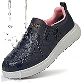 OKVOOT Slip-On Waterproof Non-Slip Wide Width Shoes for Women with Arch Support, Oil Resistant Lightweight Work Sneakers for Kitchen, Restaurant, Chefs, Food Service & Nursing Staff