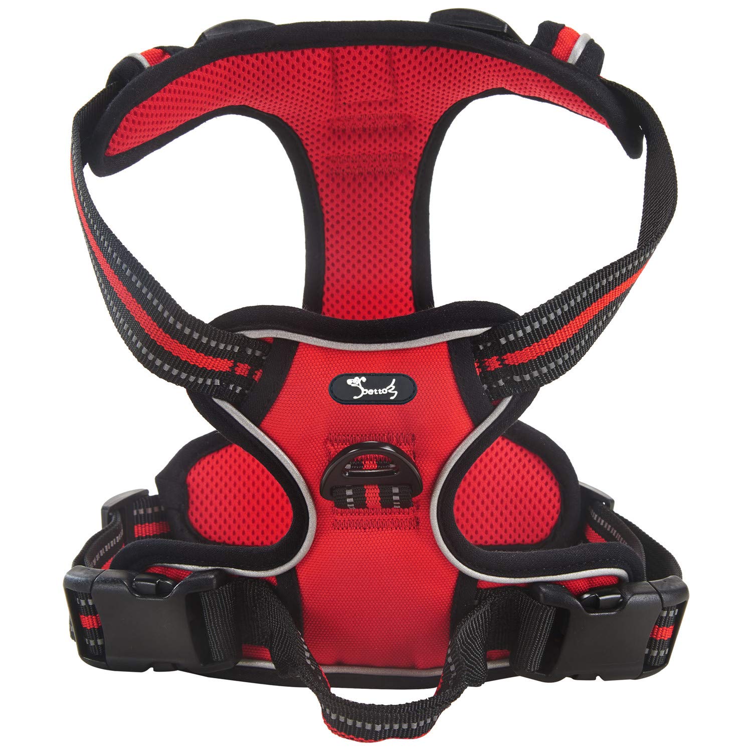 Louvra Dog Harness Large No Pull Strong Heavy Duty Pet Harness with Handle 3M Reflective Adjustable Non Pull Dog Harnesses Vest with Chest and Back D-rings for Jogging Training Walking(XL, Red)