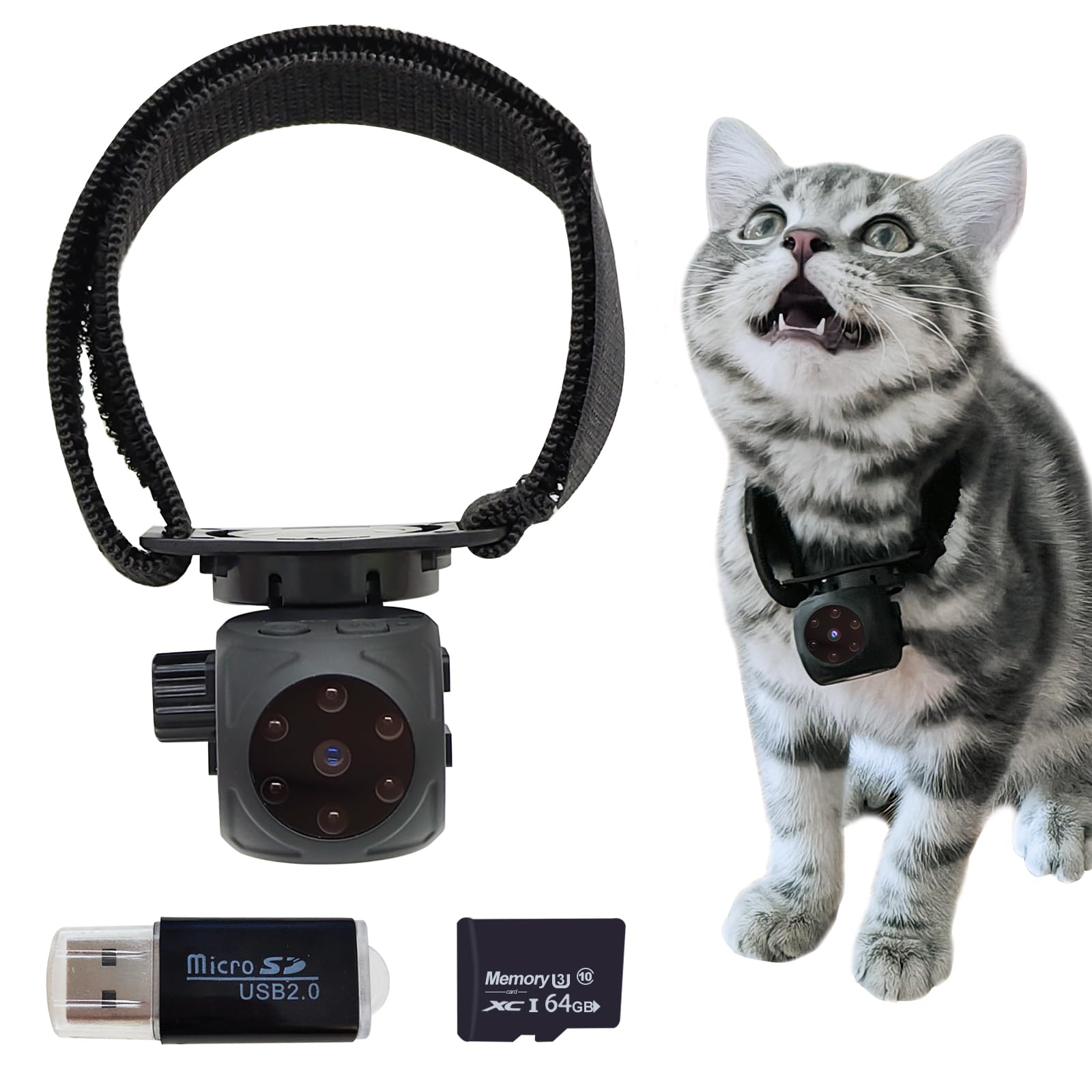 Photo 1 of **FOR PARTS ONLY** Pet Collar Camera & Cat Collar Camera with 64gb Sd Card,Spy Camera Hidden Camera ,Dog Tracker Collar,Motion Detection Records 1080p Video & Infrared Night Vision Functionality for Indoor/Outdoor.